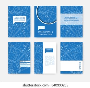 Vector technical blueprint of  mechanism. Engineer illustration. Set of corporate identity templates. Vector illustration. Eps10