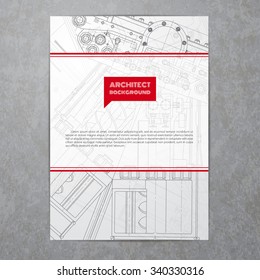 Vector technical blueprint of  mechanism. Engineer illustration. Set of corporate identity templates. Vector illustration. Eps10