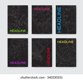 Vector technical blueprint of  mechanism. Engineer illustration. Set of corporate identity templates. Vector illustration. Eps10