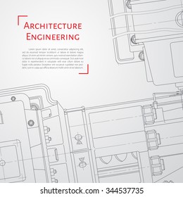 Vector technical blueprint of  mechanism. Engineer illustration. Set of corporate identity templates. Architecture Background