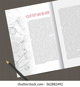 Vector technical blueprint of  mechanism. Engineer illustration. Set of corporate identity templates. Vector illustration. Eps10