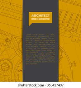 Vector technical blueprint of  mechanism. Engineer illustration. Set of corporate identity templates. Vector illustration. Eps10