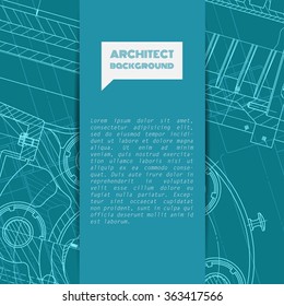 Vector technical blueprint of  mechanism. Engineer illustration. Set of corporate identity templates. Vector illustration. Eps10