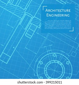 Vector technical blueprint of  mechanism. Engineer illustration