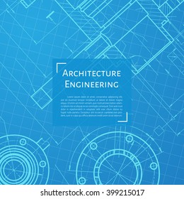 Vector technical blueprint of  mechanism. Engineer illustration