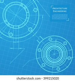 Vector technical blueprint of  mechanism. Engineer illustration