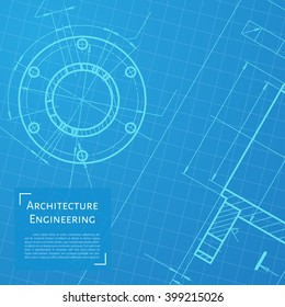 Vector technical blueprint of  mechanism. Engineer illustration