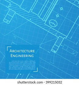 Vector technical blueprint of  mechanism. Engineer illustration