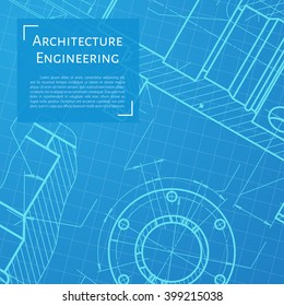 Vector technical blueprint of  mechanism. Engineer illustration