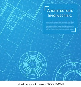 Vector technical blueprint of  mechanism. Engineer illustration