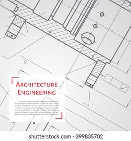 Vector technical blueprint of  mechanism. Engineer illustration