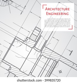 Vector technical blueprint of  mechanism. Engineer illustration