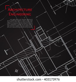 Vector technical blueprint of  mechanism. Engineer illustration