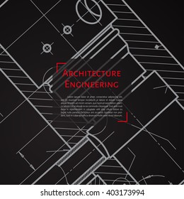 Vector technical blueprint of  mechanism. Engineer illustration