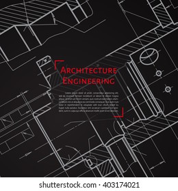 Vector technical blueprint of  mechanism. Engineer illustration