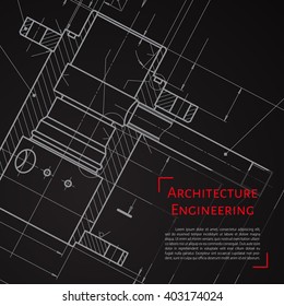 Vector technical blueprint of  mechanism. Engineer illustration
