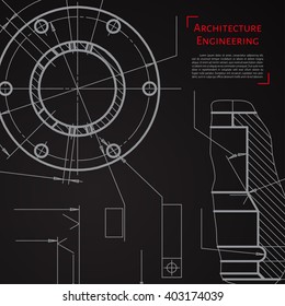 Vector technical blueprint of  mechanism. Engineer illustration