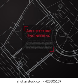 Vector technical blueprint of mechanism. Engineer illustration. Set of corporate identity templates. Architecture Background