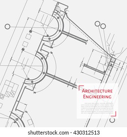 Vector technical blueprint of mechanism. Engineer illustration. Set of corporate identity templates. Architecture Background