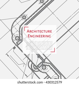 Vector technical blueprint of mechanism. Engineer illustration. Set of corporate identity templates. Architecture Background