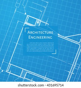 Vector technical blueprint of mechanism. Engineer illustration. Set of corporate identity templates. Architecture Background