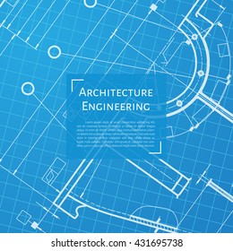 Vector technical blueprint of mechanism. Engineer illustration. Set of corporate identity templates. Architecture Background