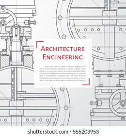 Vector technical blueprint of mechanism. Engineer illustration