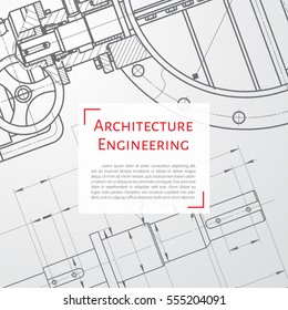 Vector technical blueprint of mechanism. Engineer illustration