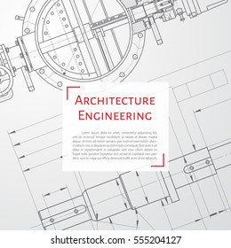 Vector technical blueprint of mechanism. Engineer illustration