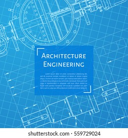 Vector technical blueprint of mechanism. Engineer illustration