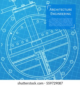 Vector technical blueprint of mechanism. Engineer illustration