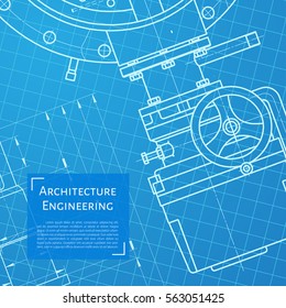 Vector technical blueprint of mechanism. Engineer illustration