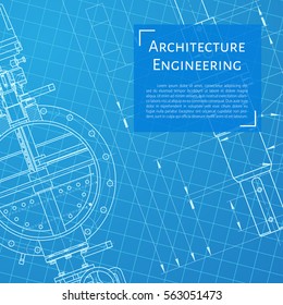 Vector technical blueprint of mechanism. Engineer illustration