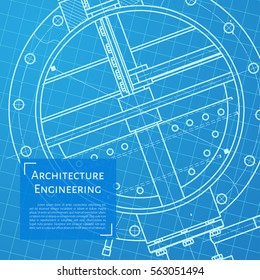 Vector technical blueprint of mechanism. Engineer illustration