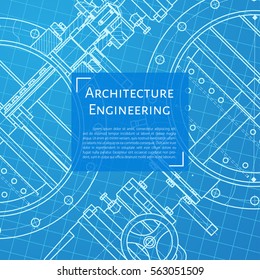 Vector technical blueprint of mechanism. Engineer illustration