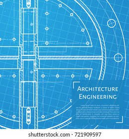 Vector technical blueprint of mechanism. Engineer illustration