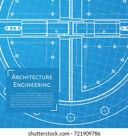 Vector technical blueprint of mechanism. Engineer illustration