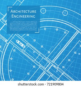 Vector technical blueprint of mechanism. Engineer illustration