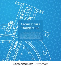 Vector technical blueprint of mechanism. Engineer illustration