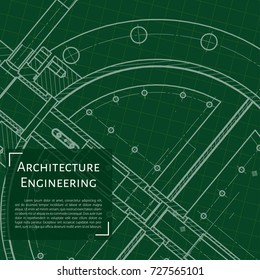 Vector technical blueprint of mechanism. Engineer illustration