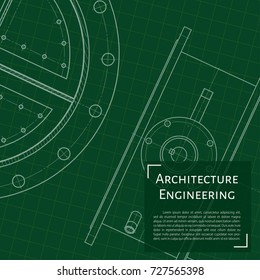 Vector technical blueprint of mechanism. Engineer illustration