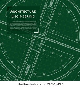 Vector technical blueprint of mechanism. Engineer illustration