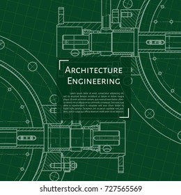 Vector technical blueprint of mechanism. Engineer illustration