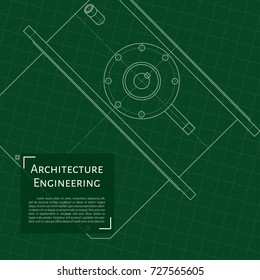 Vector technical blueprint of mechanism. Engineer illustration