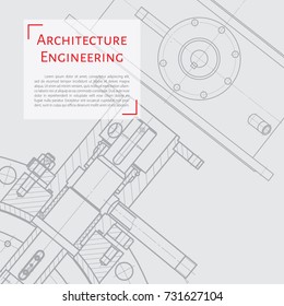 Vector technical blueprint of mechanism. Engineer illustration