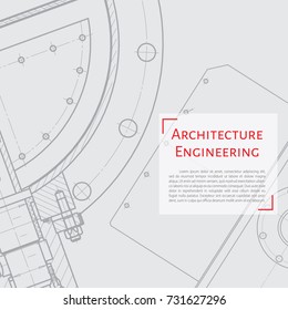Vector technical blueprint of mechanism. Engineer illustration