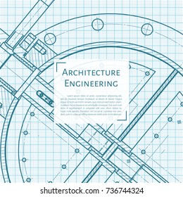 Vector technical blueprint of mechanism. Engineer illustration