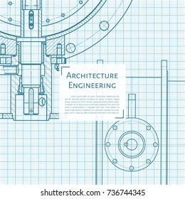 Vector technical blueprint of mechanism. Engineer illustration