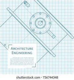 Vector technical blueprint of mechanism. Engineer illustration