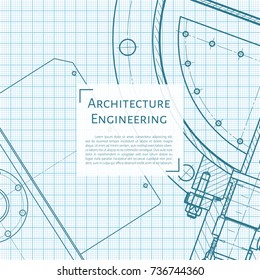 Vector technical blueprint of mechanism. Engineer illustration